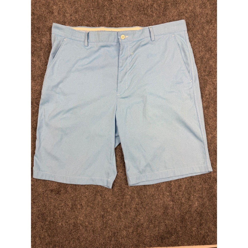 FootJoy Mens Performance Golf Shorts Light Blue Size 40 FJ Logo Nylon Athletic